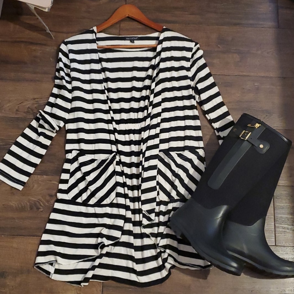 Striped Pocket Cardigan